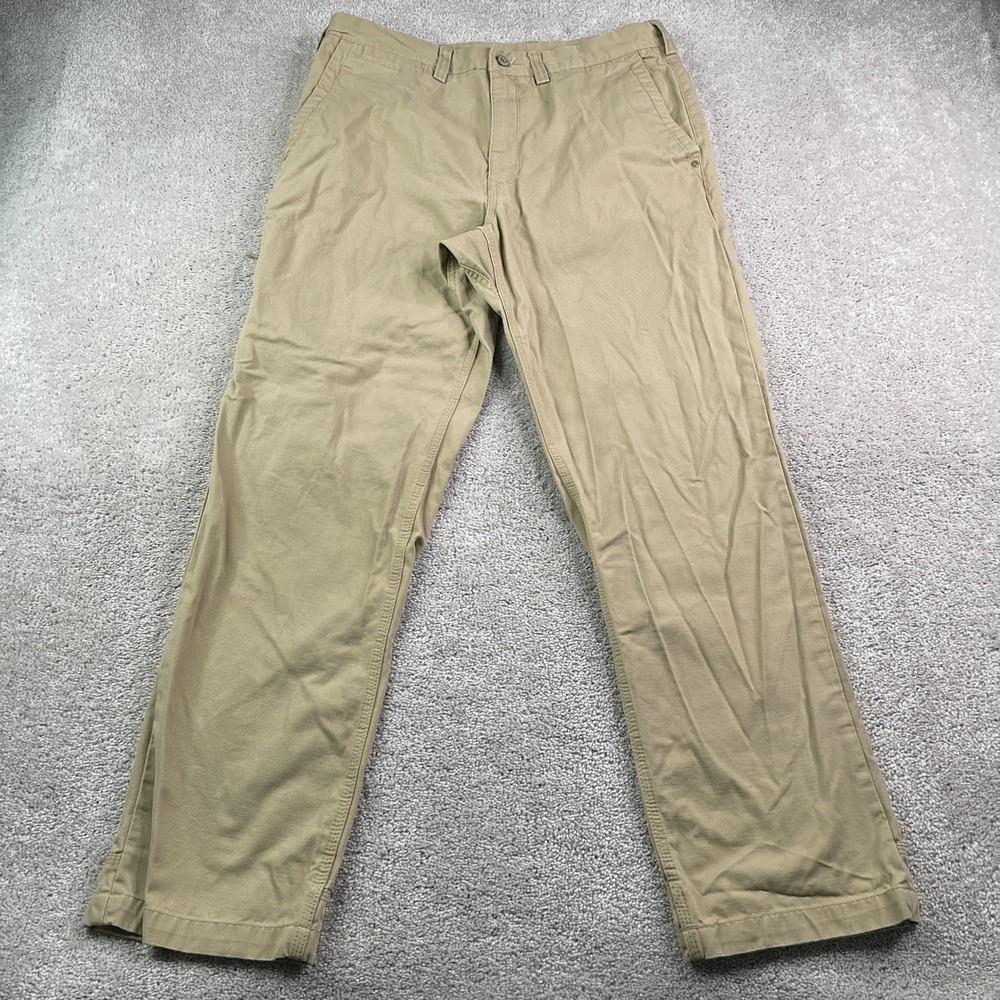 Duluth Pants Mens 36x32 (Fits 34x31) Tan Ballroom Khakis Heavy Workwear Chino
